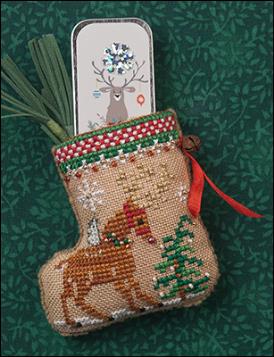 Gingerbread Mouse Reindeer Stocking with Happy Holly Deer Slide